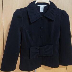 DVF Black Wool Bow Jacket | Size 2 (see below)| Cropped